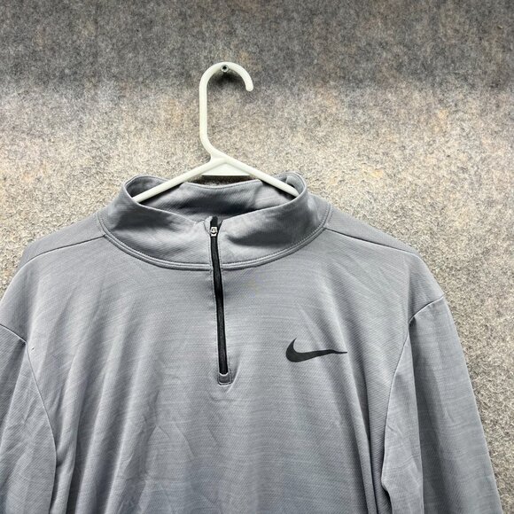 Nike Pullover Mens Medium Gray Athletic Training Shirt Dri-Fit Quarter Zip - Picture 8 of 11